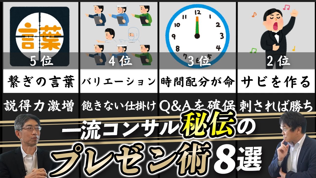 【8選】コンサルファームが厳選する『秘伝のプレゼン術ランキング』