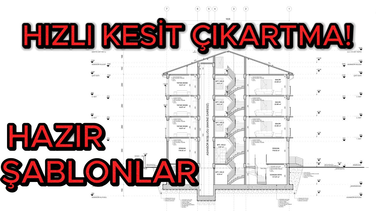 Kesit Derdine Son!/Hızlı kesit çıkartma!(Hazır şablonlar) DERS_31