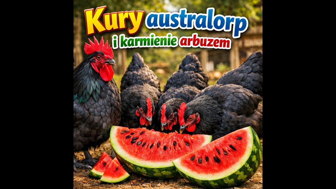 Kury rasy Australorp. Karmienie arbuzem, marchewką i pasza fermentowana.
