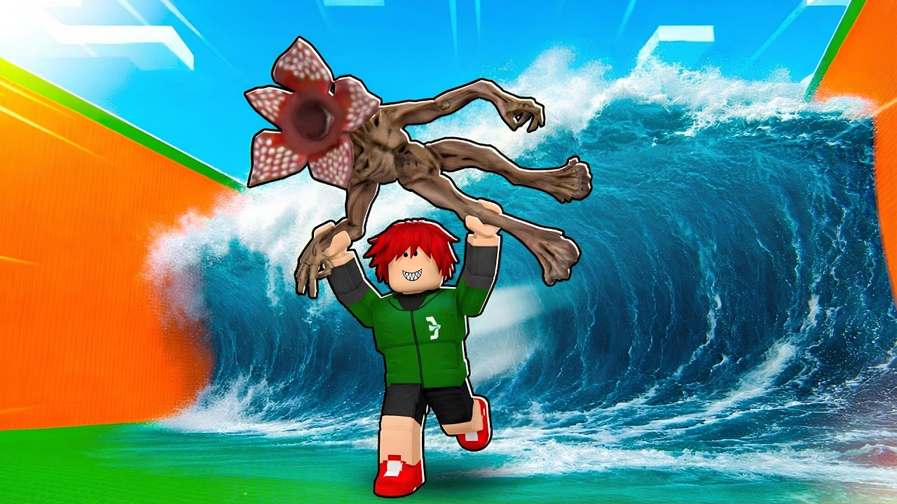 AO VIVO: SOBREVIVA AO TSUNAMI PARA ROUBAR UM DEMOGORGONS NO ROBLOX!! (Stranger Things)
