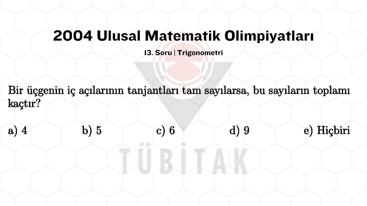 Bilgi Dolu Olimpiyat Sorusu | 2004 Ulusal Matematik Olimpiyatları