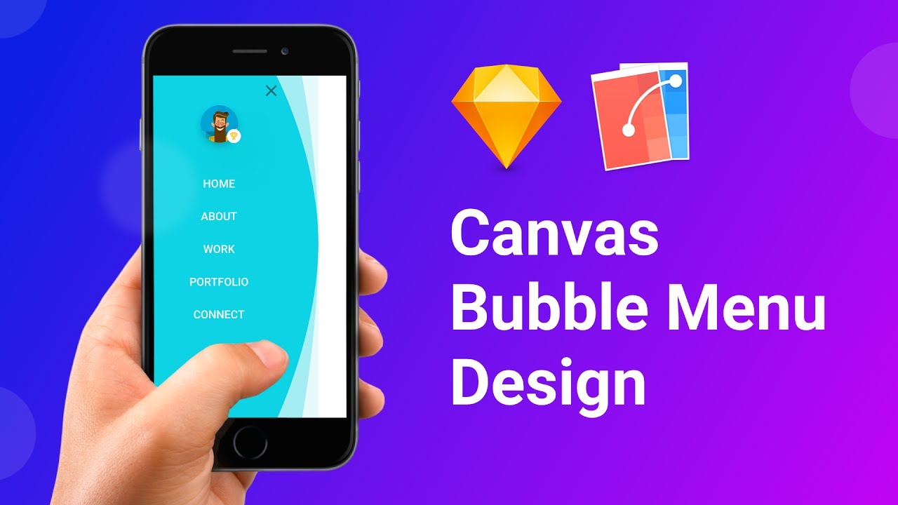 Canvas Menu Design with Bubble Effect Flinto Tutorial