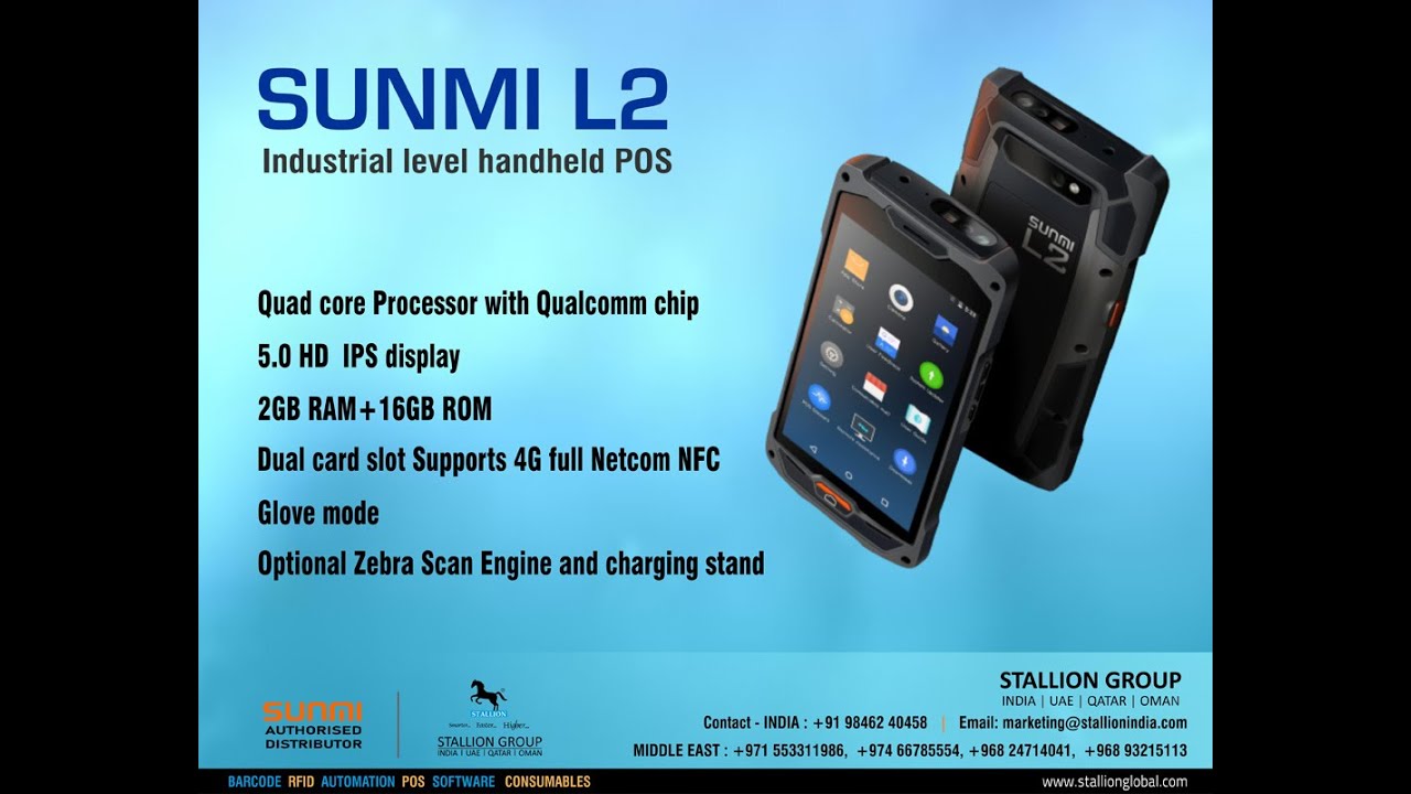 SUNMI  L2 – Industrial Level Handheld POS.