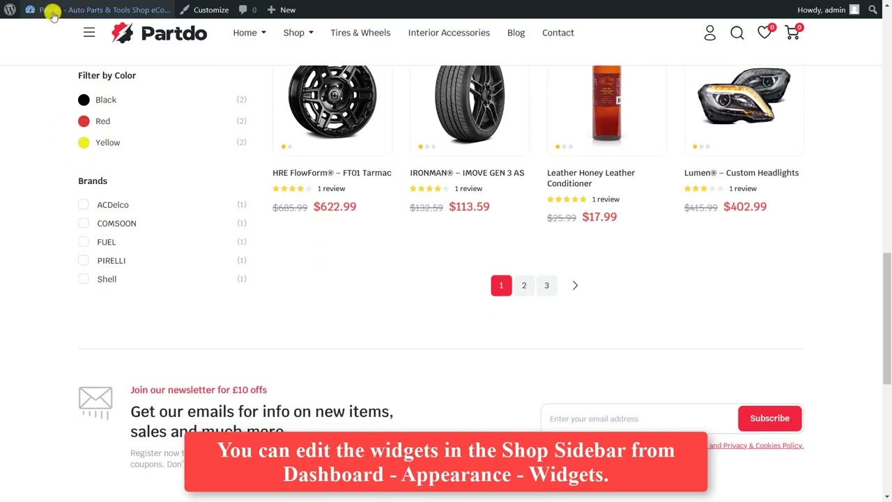 Partdo - Shop Sidebar Options