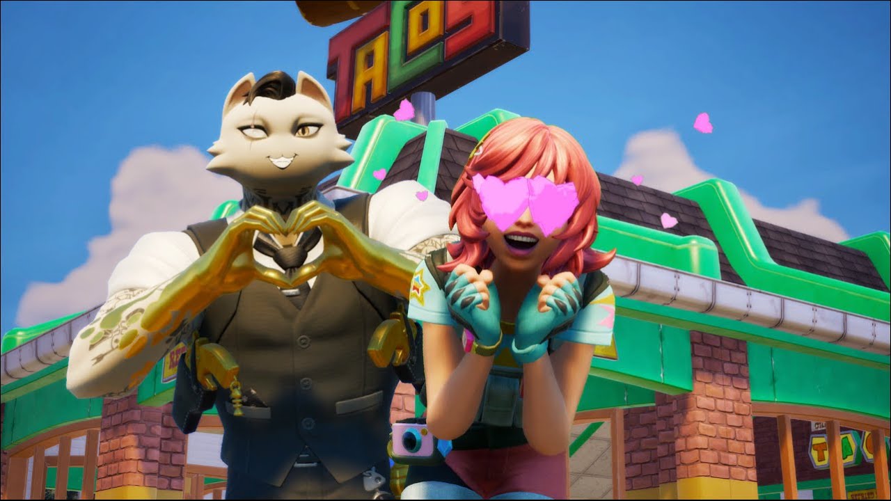 Meowdas and Undercover Skye Fall in Love (Fortnite Movie) #fortnite