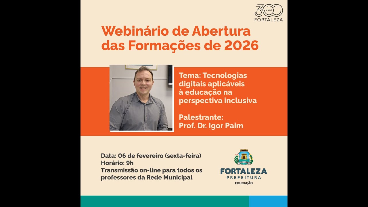 Webinário de abertura das Formações de 2026