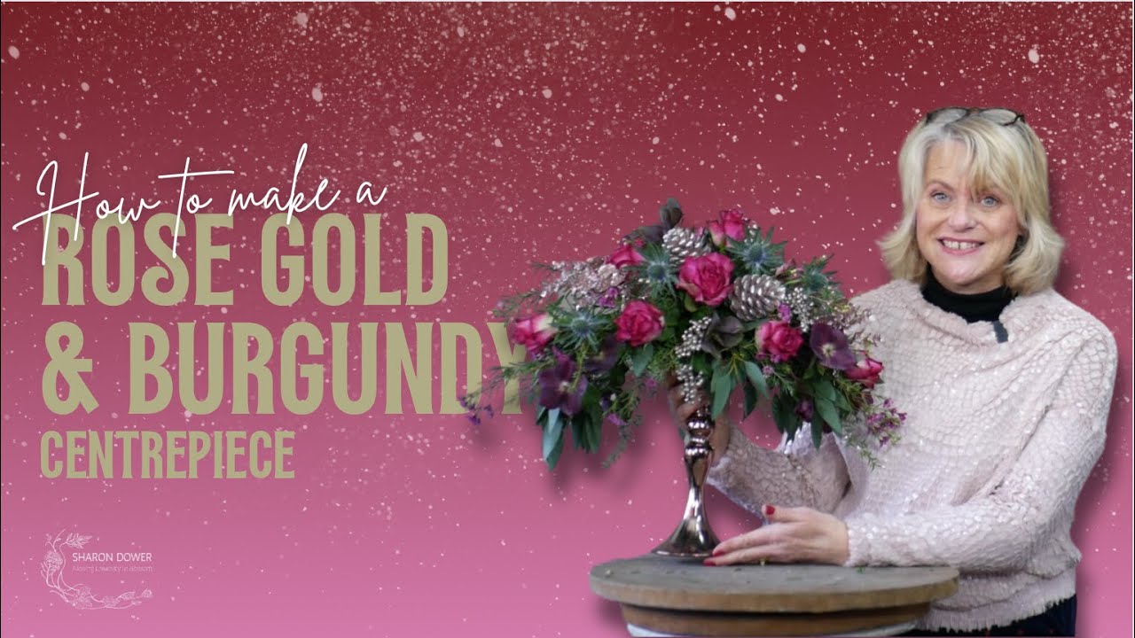 How to Make a Festive Rose Gold & Burgundy Table Centrepiece🎅Easy Christmas Decor with Eucalyptus