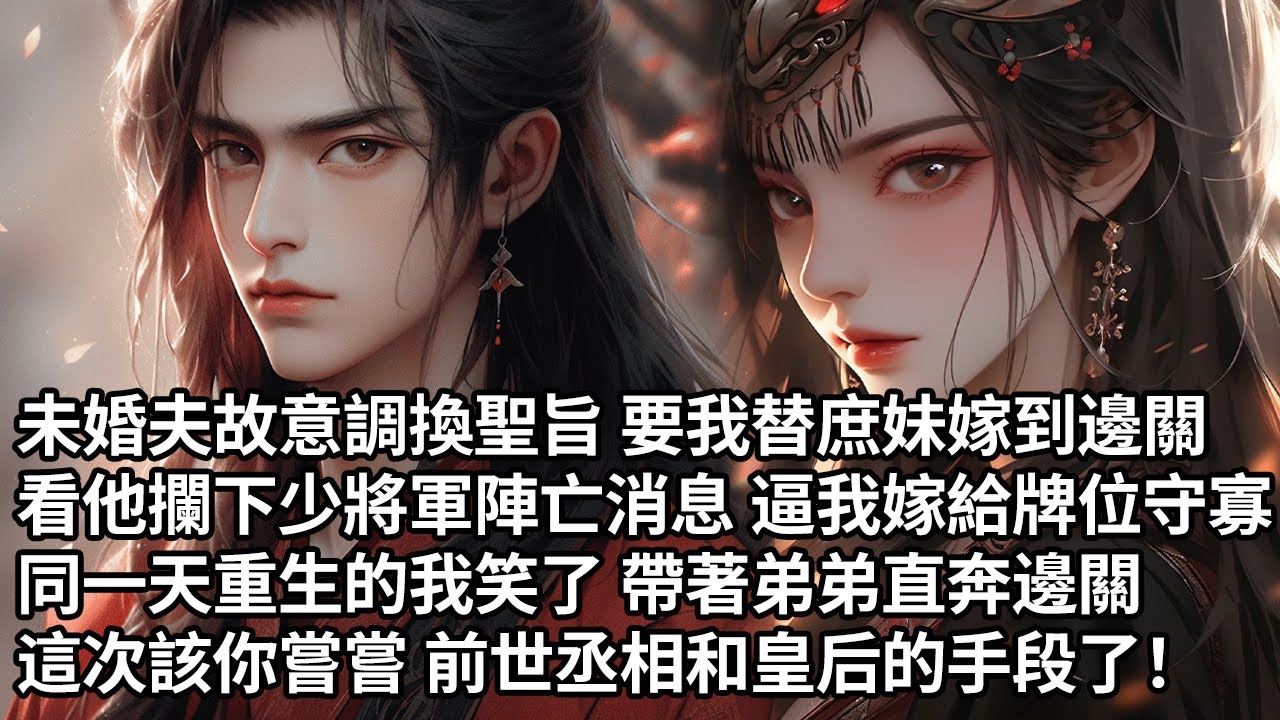 【一口氣看完】未婚夫故意調換聖旨 要我替庶妹嫁到邊關，看他攔下少將軍陣亡消息 逼我嫁給牌位守寡，同一天重生的我笑了 帶著弟弟直奔邊關，這次該你嘗嘗 前世丞相和皇后的手段了！