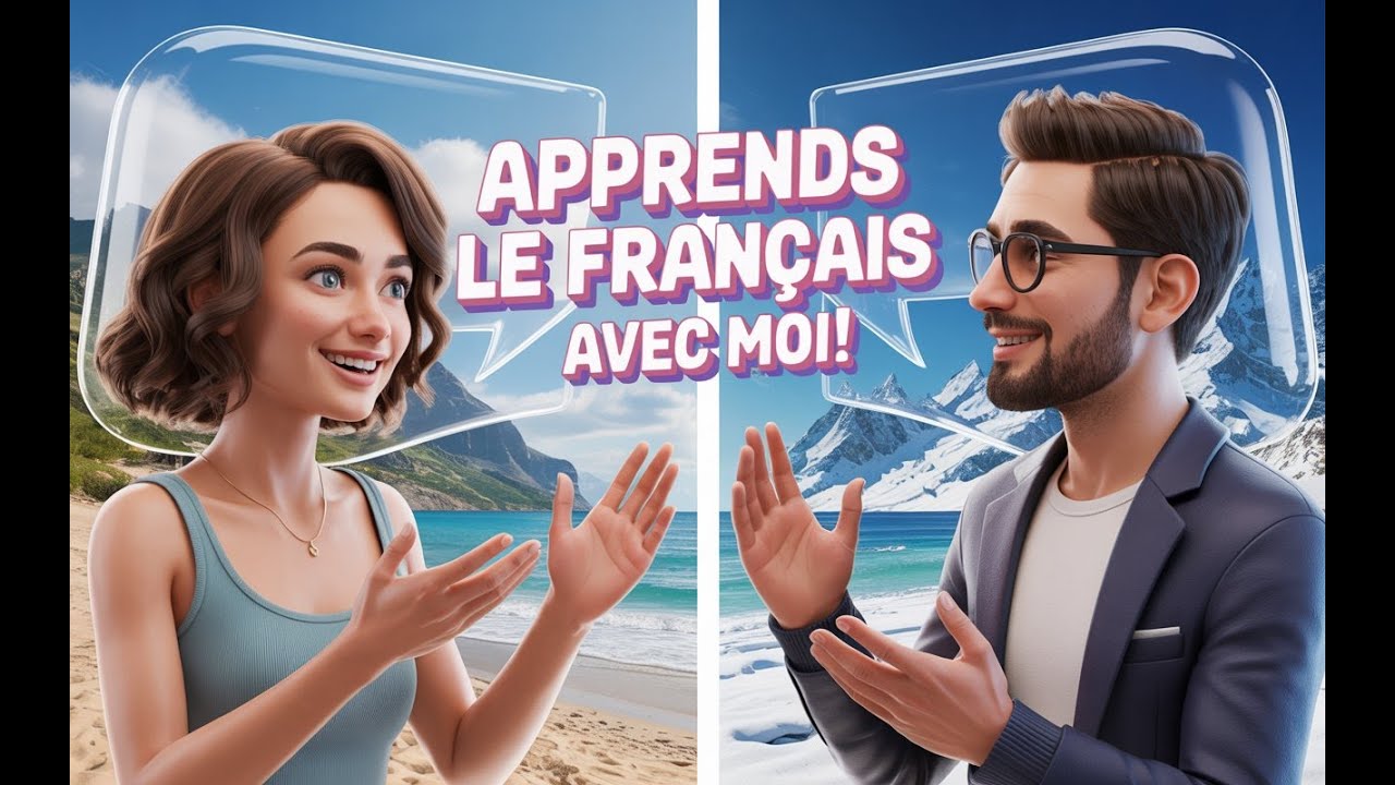 Apprends le FRAN&Ccedil;AIS avec un DIALOGUE NATUREL ! 🗣️✨ (Vacances &agrave; Nice vs Montagne)