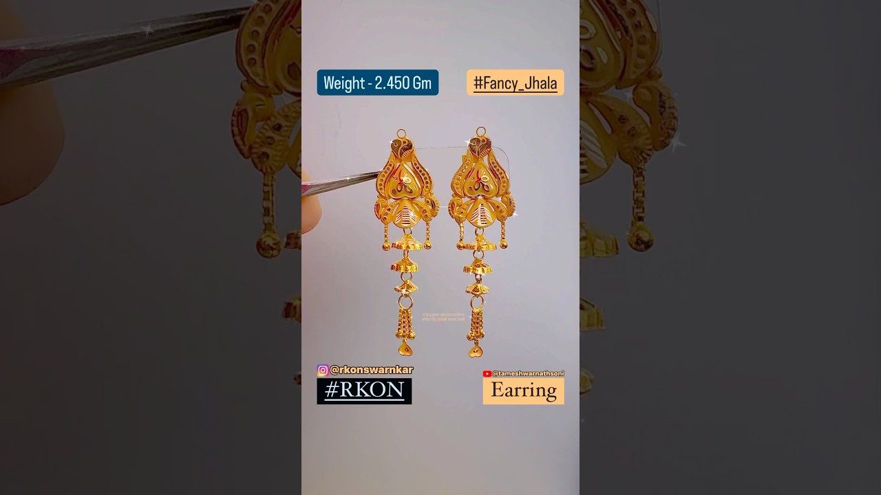 Trendy Design Of ✨💕Jhala💕✨ In #18kgold With Price&hellip;#rkon #gold #jewellery #reels #earrings #shorts
