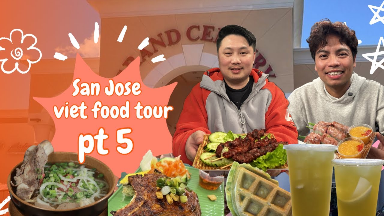 SJ VIET FOOD TOUR PART 5: Phở + Cơm tấm + Nem nướng + nước mía + Bánh kẹp lá dứa