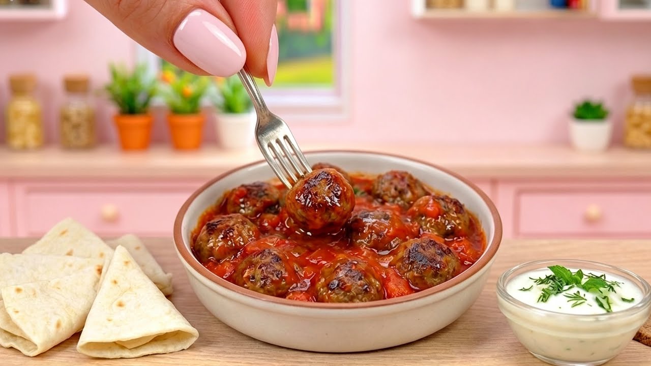 Sizzling REAL Mini Meatballs in Tomato Sauce 🍝 Miniature Cooking ASMR