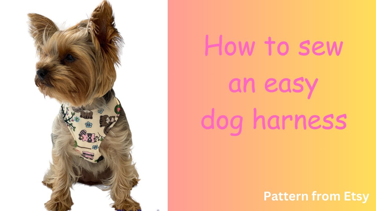 How to sew an easy dog harness, pattern is available in LittleandCosy Etsy shop