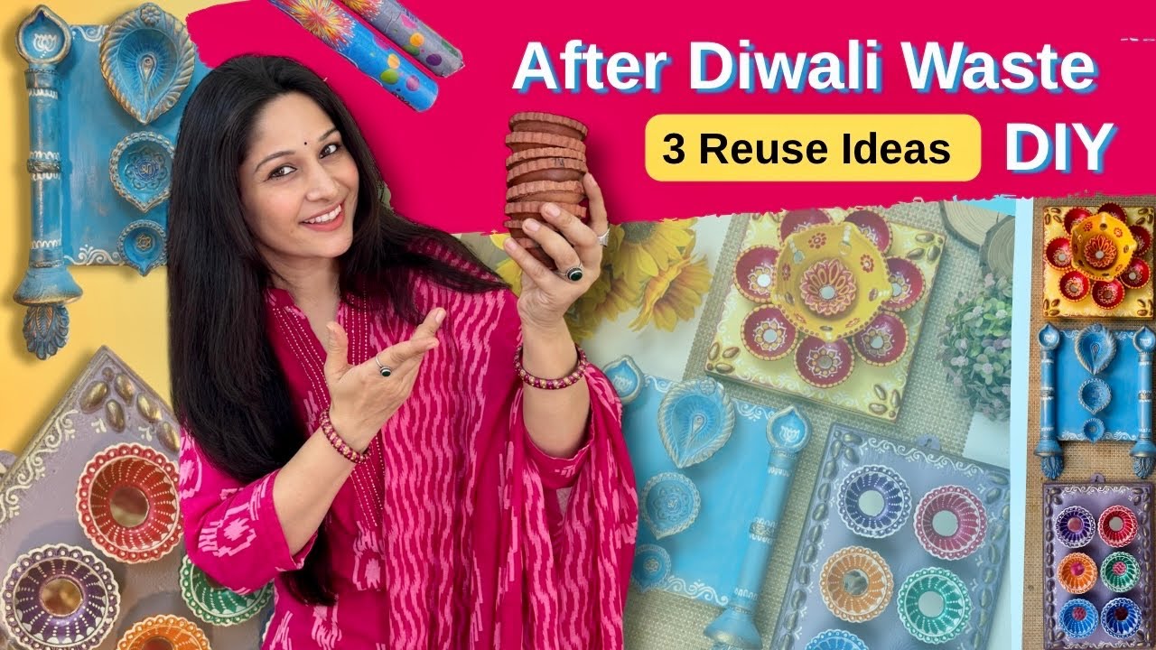 You Won’t Believe This Royal Wall Decor Is Made from Diwali Waste! Old Diya Reuse Idea 