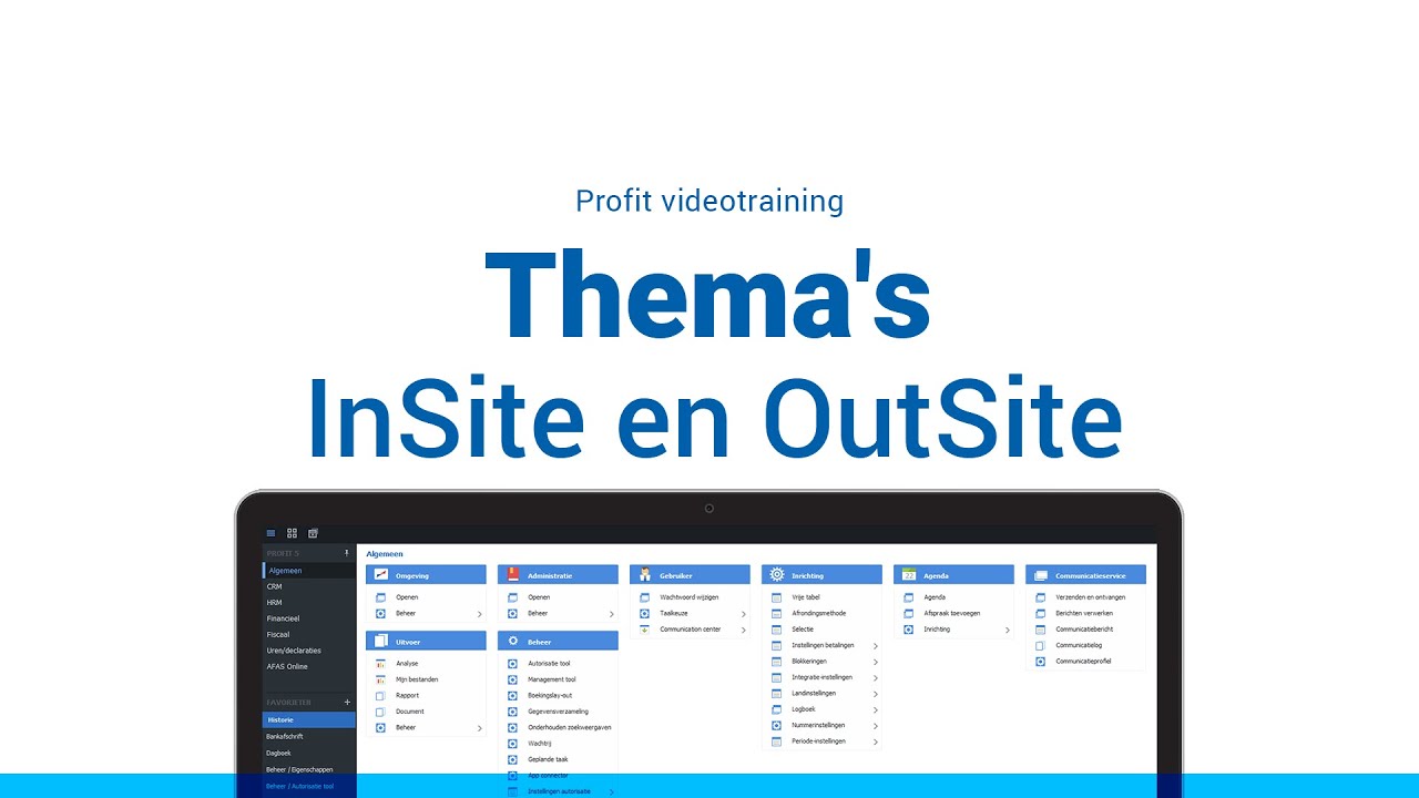 Thema's in InSite en OutSite