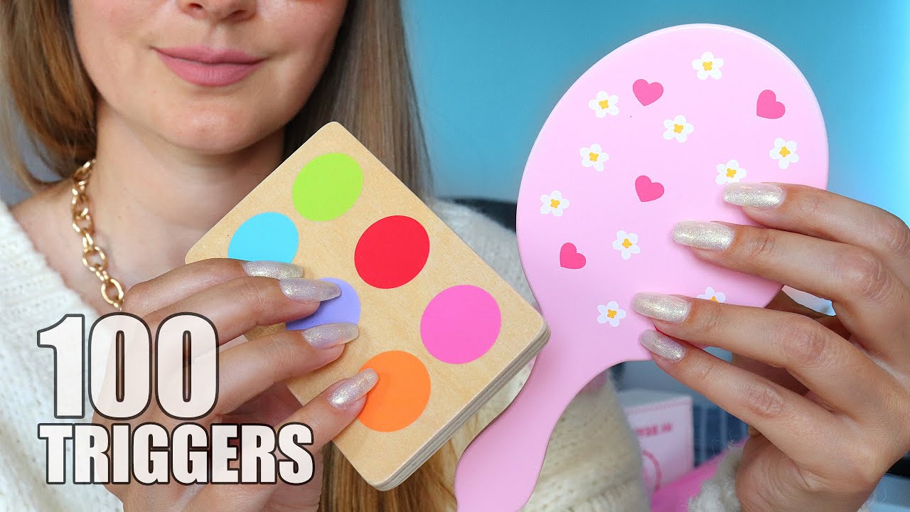 ASMR 100 TRIGGERS Wooden cosmetics for Deep Sleep 🪵💤 (No Talking)