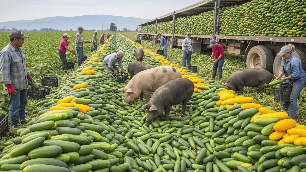North Carolina’s Giant Harvest 💥 Millions of Tons of Produce and Meat Collected Like This