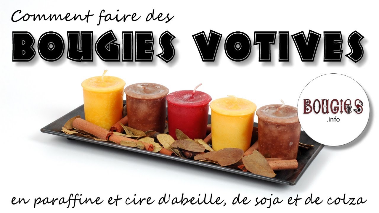 Réalisez des BOUGIES VOTIVES en paraffine, cire d'abeille, de soja ou de colza | Bougies.info