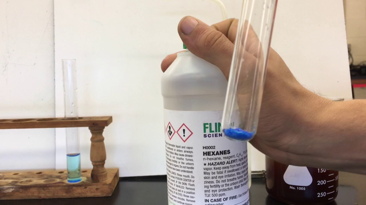 Solubility of Copper (II) Nitrate in Water and Hexane