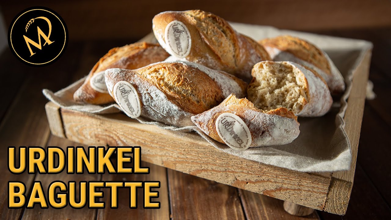 Knusprige UrDinkel Baguette Brötchen - backen mit Dinkel