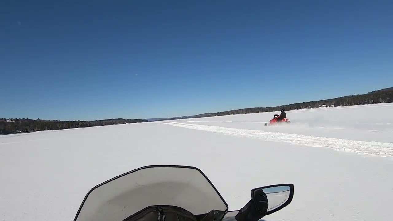 Making fresh tracks in 16” of powder on Long Lake in Maine. 