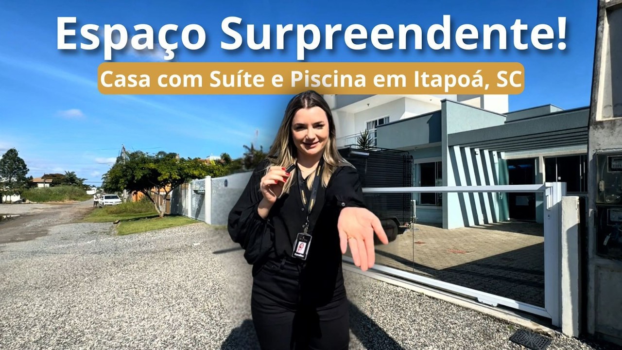 Casa à venda em Itapoá SC com área de festas e piscina – Veja por dentro!
