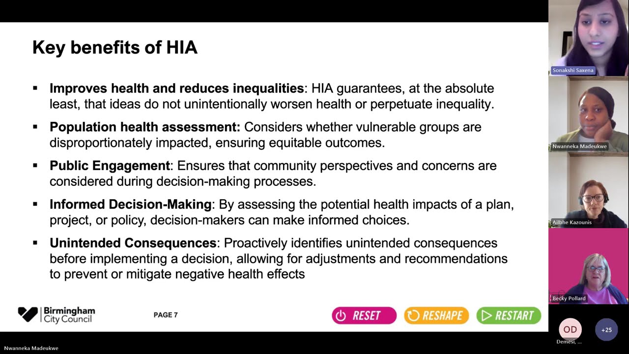 Public Health Lunch & Learn: Introduction to Health Impact Assessments (HIA's)