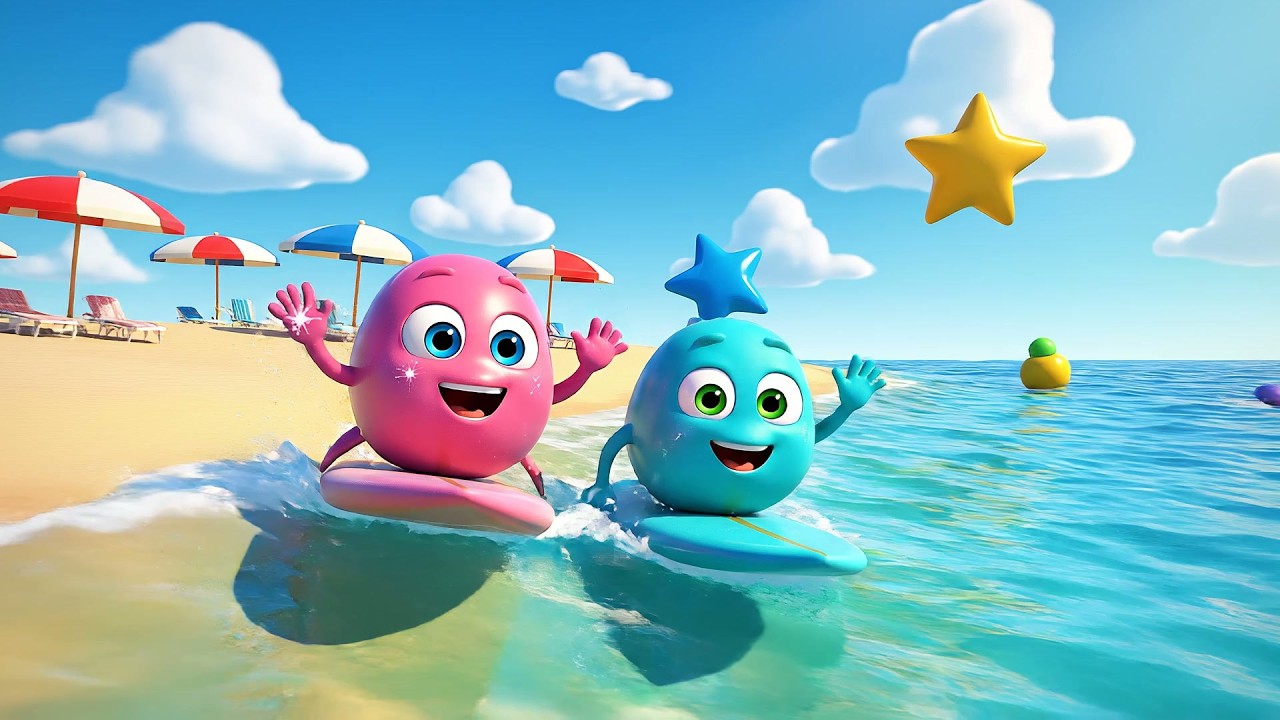 Seis Pequeñas Tablas de Surf de Juguete | Canciones de Verano y Playa para Niños