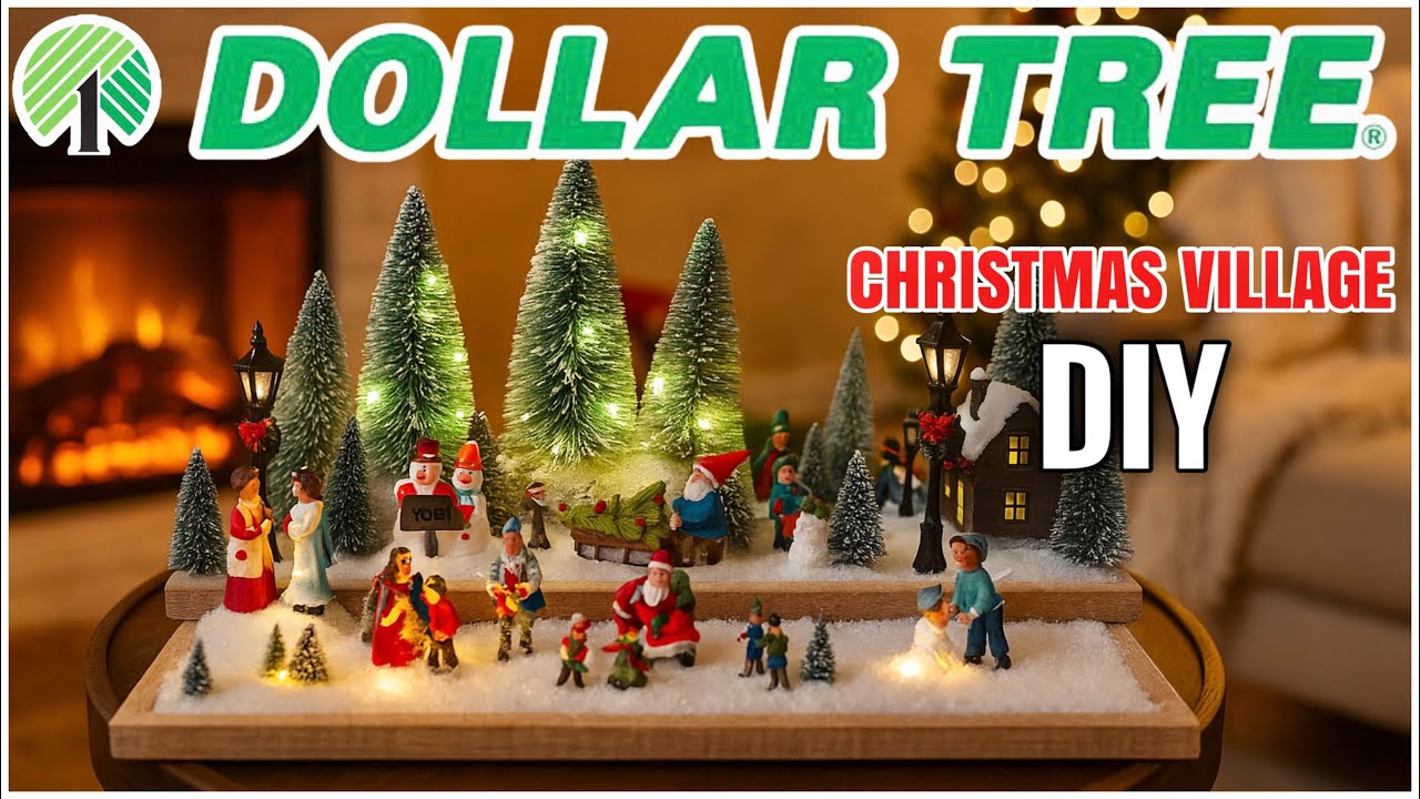 *НОВИНКА* Простые и причудливые поделки своими руками с аксессуарами Dollar Tree Christmas Villag...