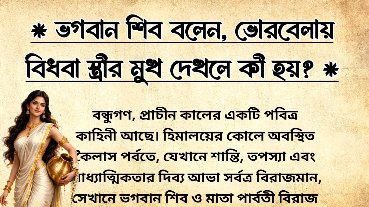 ভগবান শিব বলেন, ভোরবেলায় বিধবা স্ত্রীর মুখ দেখলে কী হয়? | What Happens When You See Widow Woman? 
