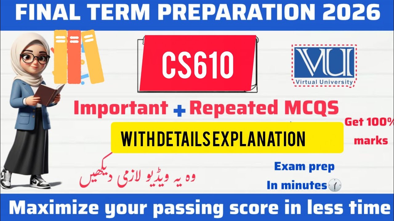 CS610 COMPUTER NETWORKS Final Term Preparation 2025, 26 Most Important and  Repeated MCQ Past Paper