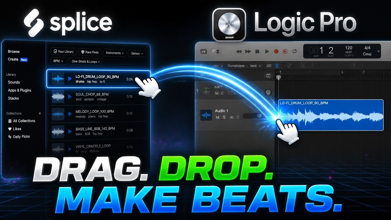 How To Drag & Drop Samples From Splice Into Logic Pro | Beat Making Basics