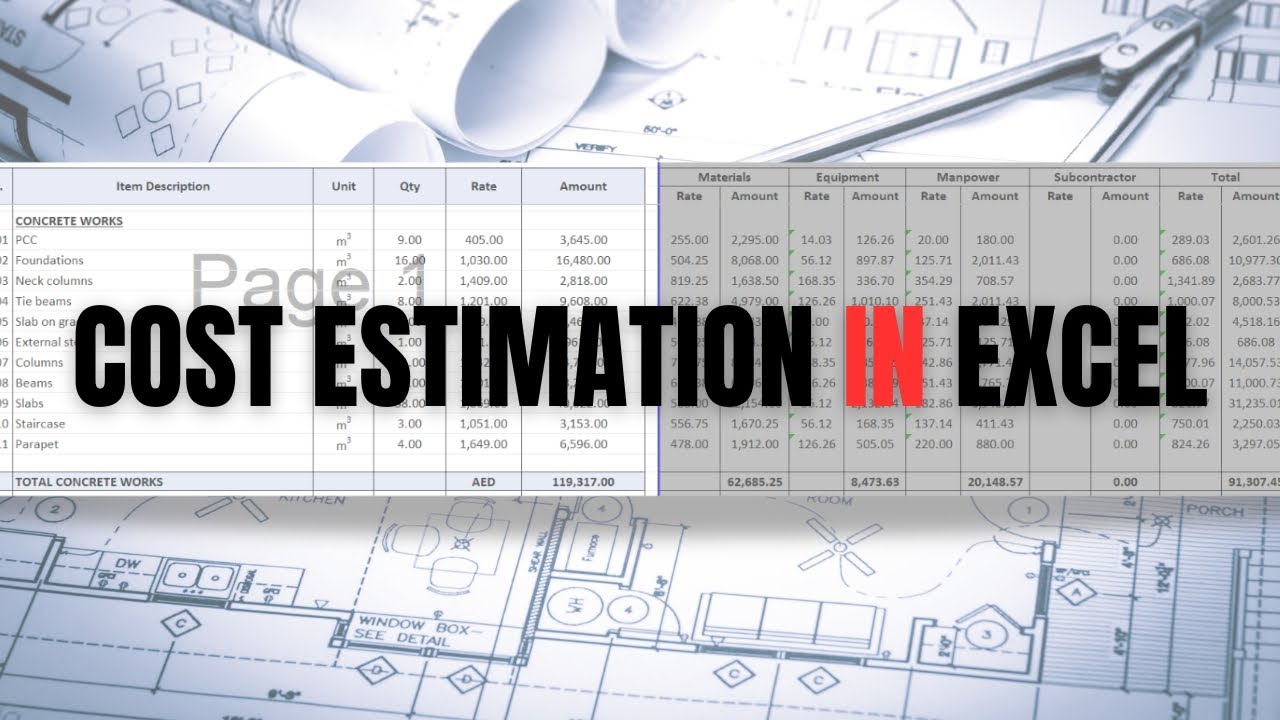 How to do Cost Estimation&nbsp;for Construction in Excel