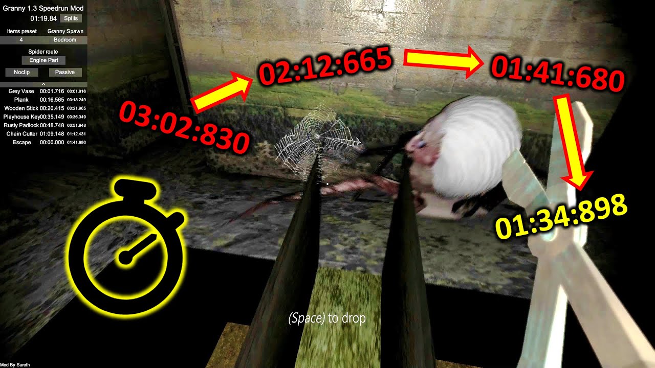 Some my records on Granny 1.3 PC, extreme + pipe escape with speedrun mod