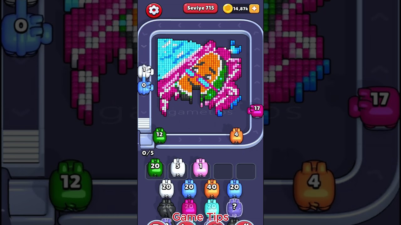 Pixel Flow level 715 Solution Walkthrough