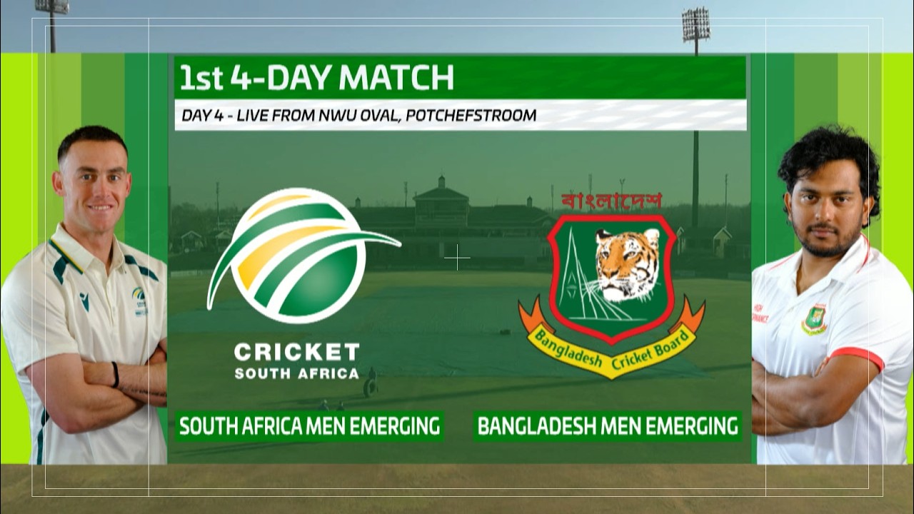 SA Men Emerging vs Bangladesh Men Emerging - 4 Day Match - Day 4 Live from NWU Oval