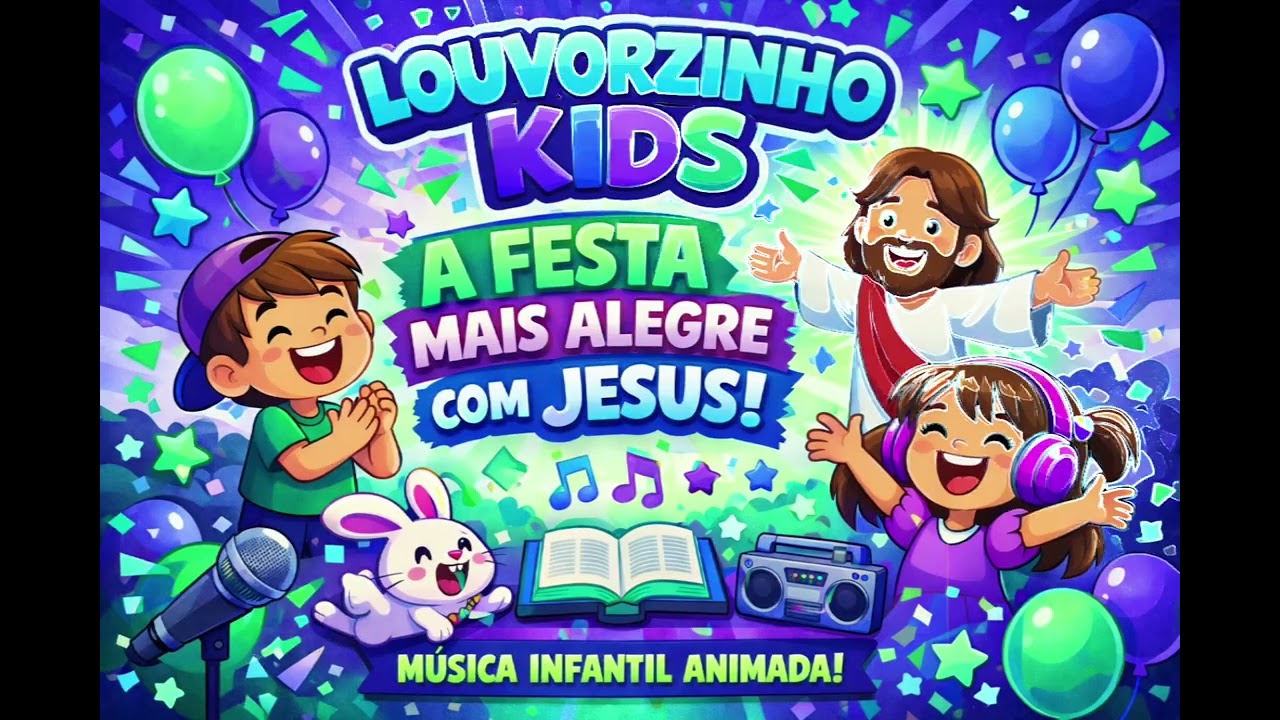  PULA E CANTA COM JESUS! 🎉🎶 | CLIPE OFICIAL 2026 | Louvorzinho Kids (Super Música Infantil Animada) 