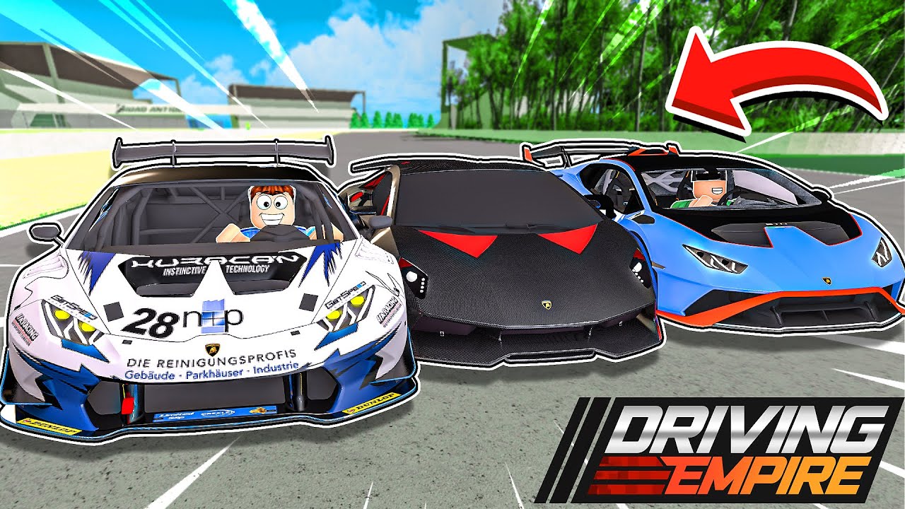BATTLE OF THE LAMBORGHINI HURACANS IN DRIVING EMPIRE!!! (SESTO ELEMENTO vs. STO vs. SUPER TROFEO)