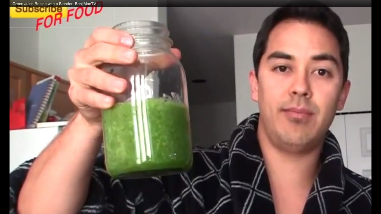 Green Juice Recipe with a Blender- BenjiManTV