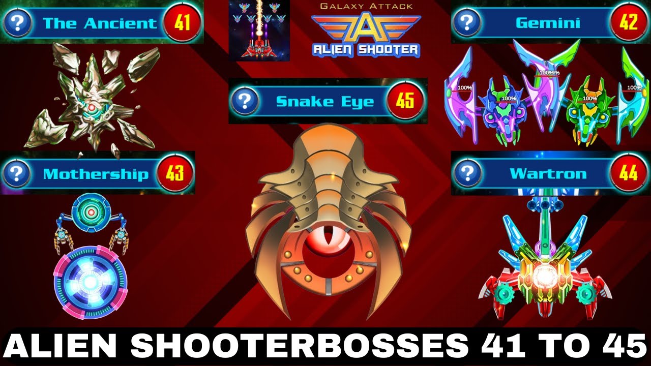 Galaxy Attack Alien Shooter | Boss Mode Level 41 To 45 | All Bosses Epic Fights | Zambario Gamers 🚀🔥