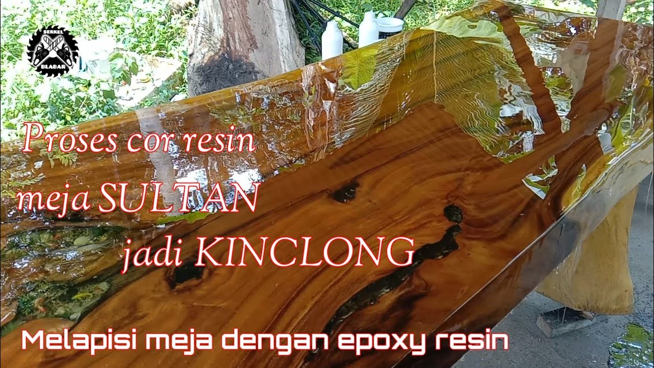 Belajar Melapisi Meja Kayu Trembesi Dengan Epoxy Resin
