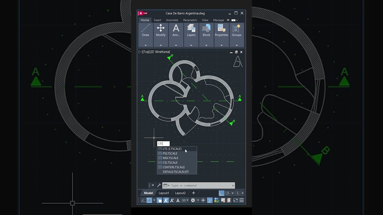 LTS (Line Type Scale) - AutoCAD Tutorial #architecture #autocad