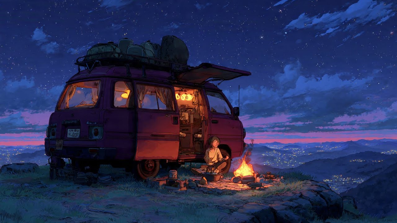 🚐 Lo-fi Van Roadtrip: Night Drive Chill Mix | Nonstop Cozy Beats for Study & Focus