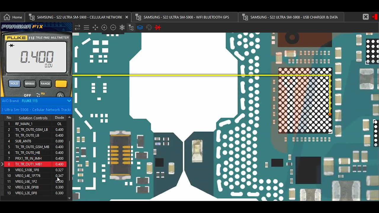 Samsung S22 Ultra SM-S908: USB Charger Data (Charging), Network, WIFI, Bluetooth & GPS Ways