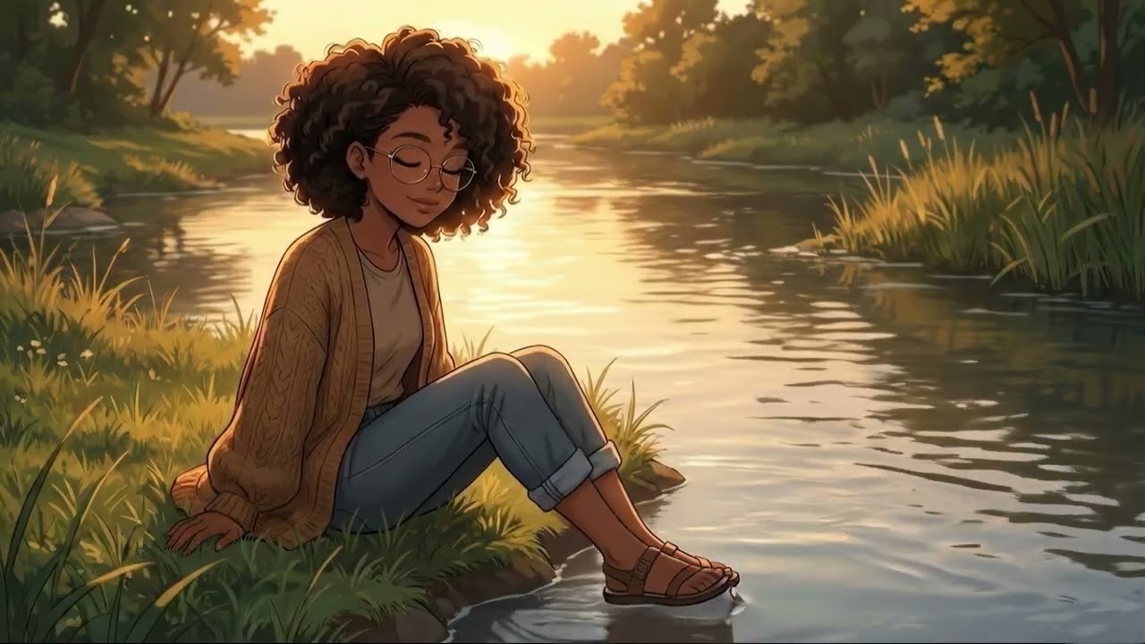 Peaceful River Lofi – Waterfront Sunset for Meditating | #lofihiphop #chillhop #studybeats
