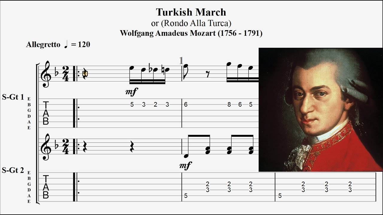 Turkish March or Rondo Alla Turca - Wolfgang Amadeus Mozart (1756 - 1791) |  Guitar Tab - Full HD