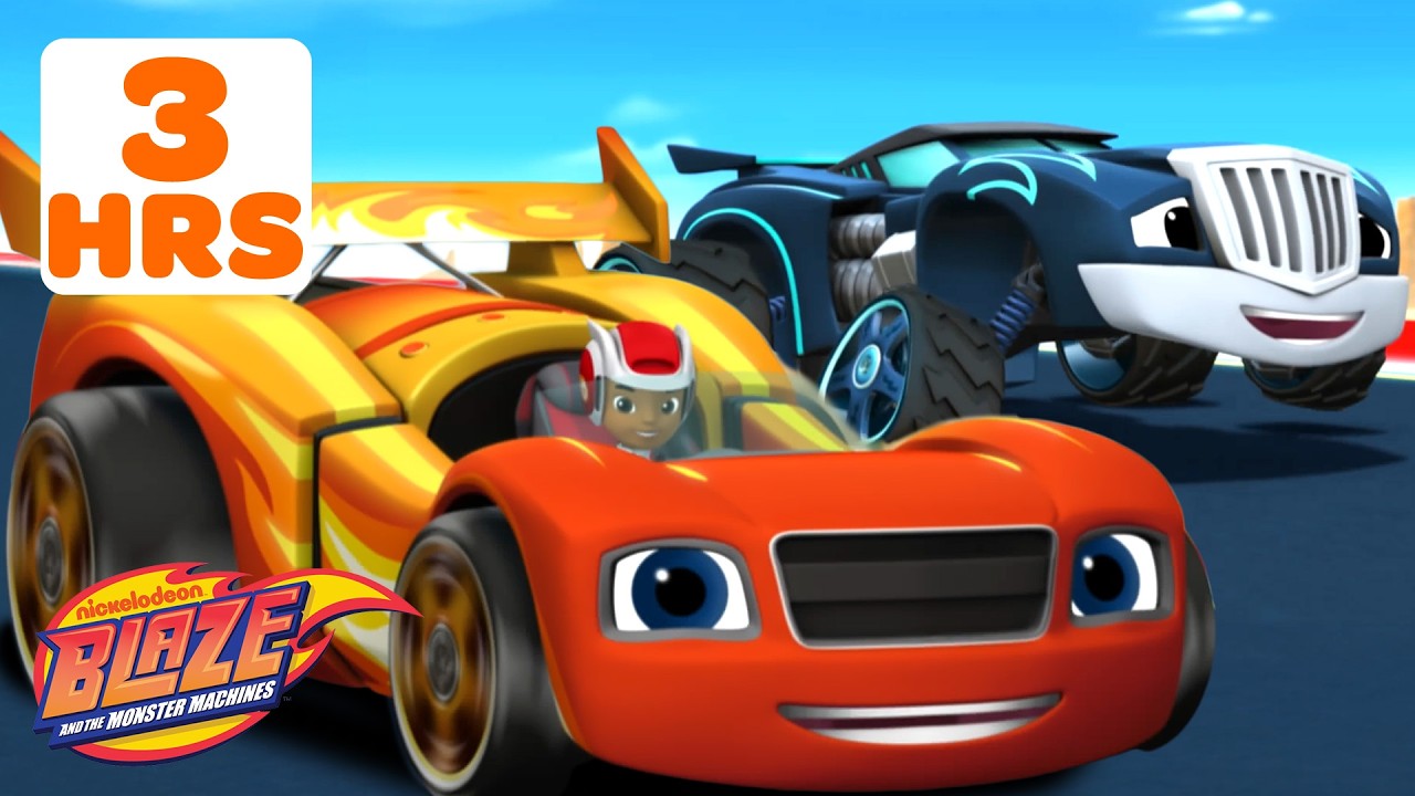 3 HOURS of Blazing Fast Races 🔥 ft. Racecar Blaze! | Blaze and the Monster Machines