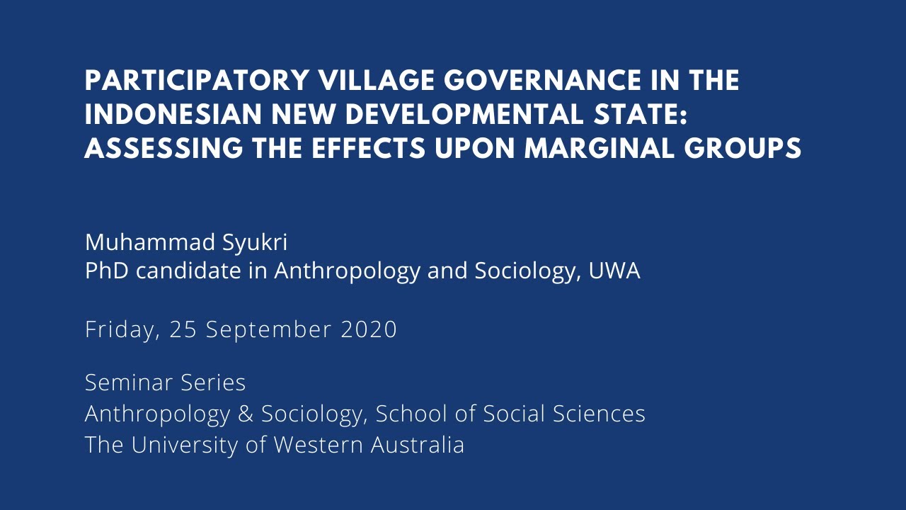 Muhammad Syukri - Participatory Village Governance in the Indonesian New Developmental State