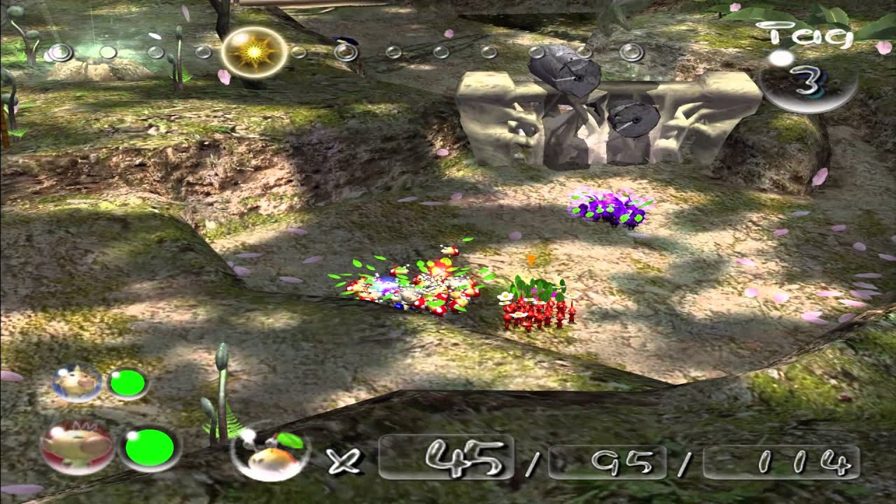 - Pikmin 2 Hacking - Bulbmins playing around out of caves! (+battle waterwraith)
