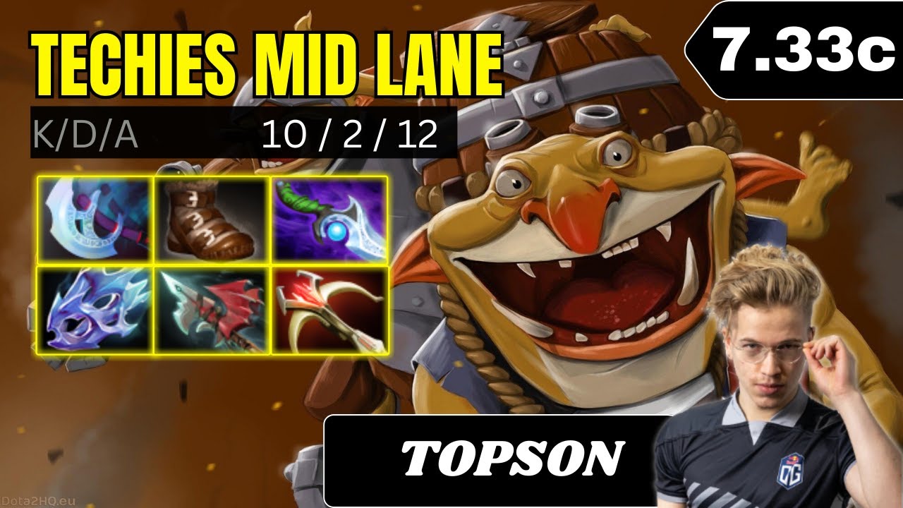 PATCH 7.33c - TOPSON GOD Techies Mid Lane Gameplay - Dota 2 Full Match Gameplay